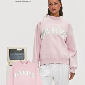 PARKE NIB SOLD OUT ‼️FLEECE Varsity Mockneck 🧁sprinkle+ white
